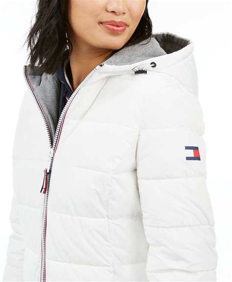 tommy hilfiger tan jacket|tommy hilfiger padded jacket women.